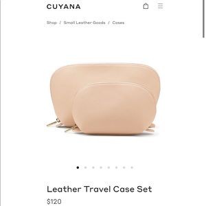 Blush Cuyana Leather Travel Case Set